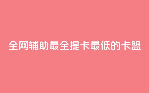 全网辅助最全提卡最低的卡盟 - 全网最全提卡平台，最低价格卡盟推荐~  第1张