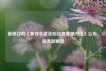 新修订的《餐饮业促进和经营管理办法》公布，商务部解读