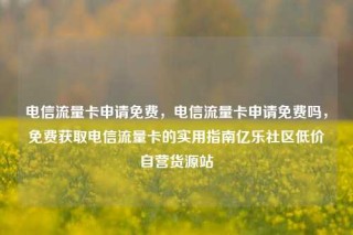 电信流量卡申请免费，电信流量卡申请免费吗，免费获取电信流量卡的实用指南亿乐社区低价自营货源站