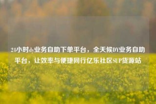 24小时dy业务自助下单平台，全天候DY业务自助平台，让效率与便捷同行亿乐社区SUP货源站