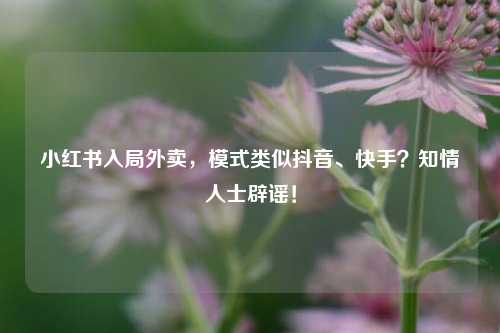 小红书入局外卖	，模式类似抖音、快手？知情人士辟谣！  第1张