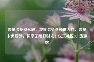 流量卡免费领取，流量卡免费领取入口，流量卡免费领，畅享无限好时光！亿乐社区SUP货源站