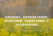 免费申请流量卡，免费申请流量卡是真的吗，轻松获取无限流量，开启智慧生活新篇章！亿乐社区低价自营货源站