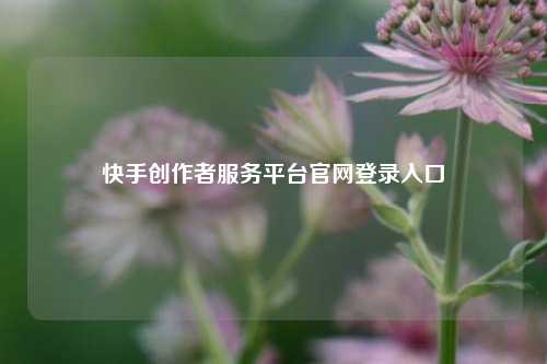 快手创作者服务平台官网登录入口  第1张