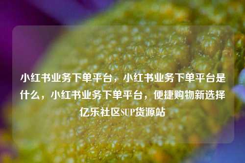 小红书业务下单平台，小红书业务下单平台是什么	，小红书业务下单平台，便捷购物新选择亿乐社区SUP货源站  第1张