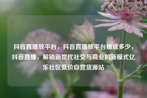 抖音直播放平台	，抖音直播放平台抽成多少，抖音直播，解锁新世代社交与商业的新模式亿乐社区低价自营货源站  第1张