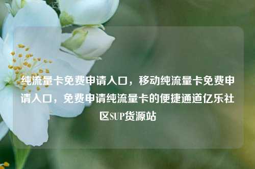纯流量卡免费申请入口，移动纯流量卡免费申请入口	，免费申请纯流量卡的便捷通道亿乐社区SUP货源站  第1张