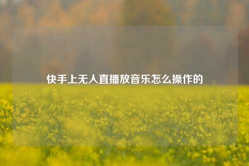 快手上无人直播放音乐怎么操作的  第1张